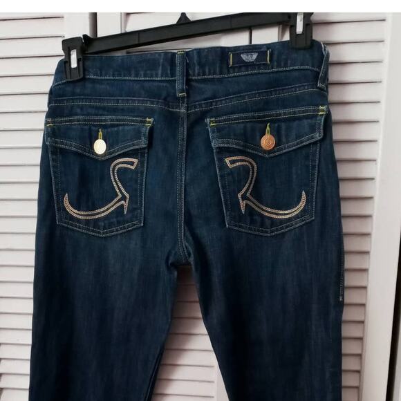 Rock & Republic Los Angeles Jeans 28 Low Rise Boot Cut Waist Measures 32x35 - Picture 1 of 10